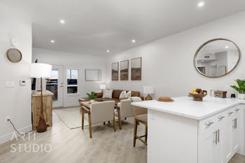 Kitchen with white island